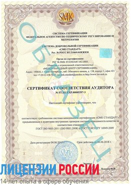 Образец сертификата соответствия аудитора №ST.RU.EXP.00005397-3 Шебекино Сертификат ISO/TS 16949
